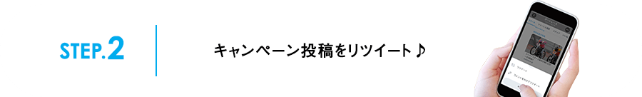 STEP.2キャンペーン投稿をリツイート♪